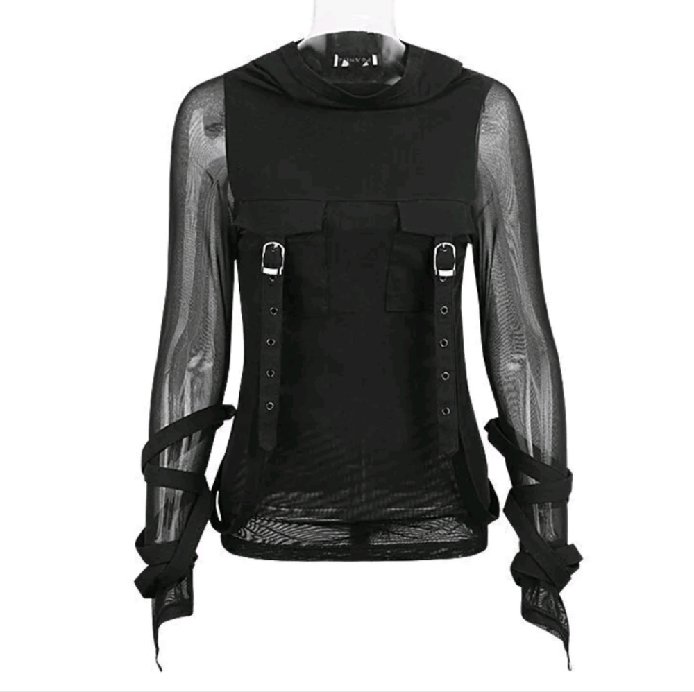 Punk Rave Sheer Mesh Hoodie - Picture 9 of 9